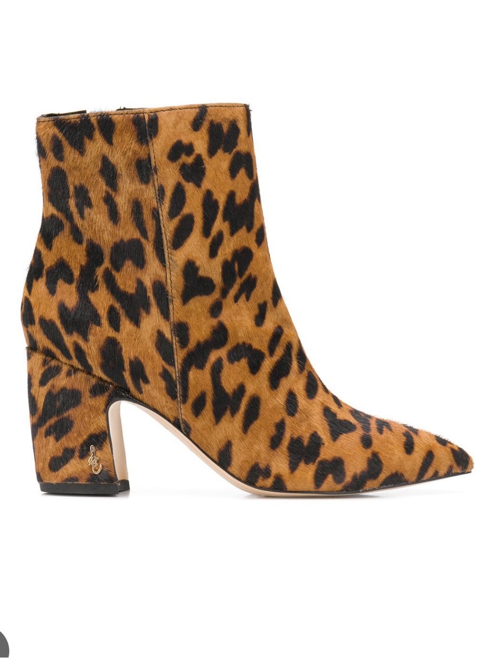Sam Edelman Hilty Pointed Toe Brown Leopard Print Ankle Boots Size 9